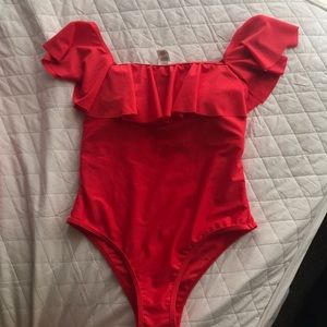 Nasty gal red one piece bathing suit
